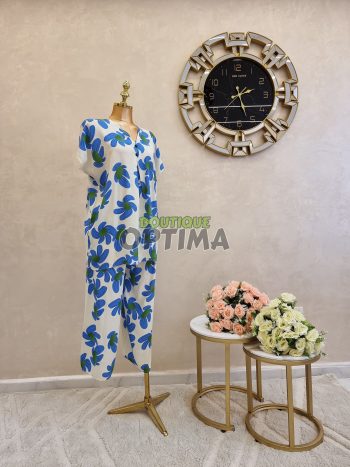 طقم مريح زهري من قطعتين